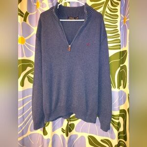 Polo by Ralph Lauren Men's Blue Sweater,Quarter Zip